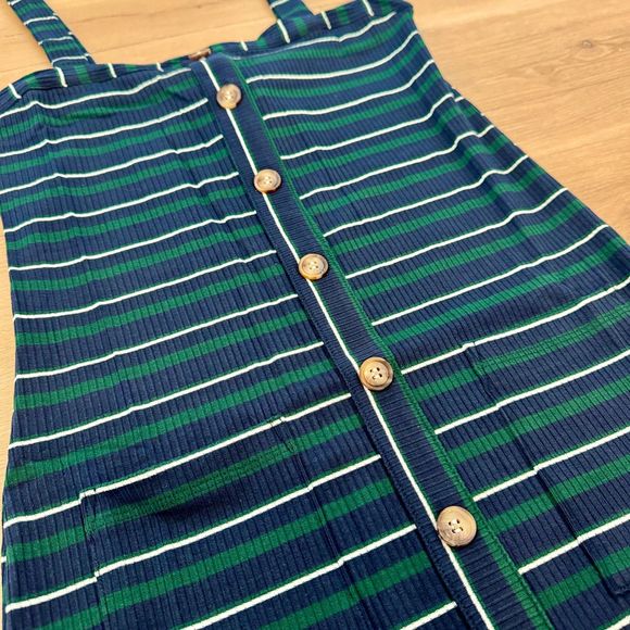 NWT* Olivaceous Striped Tank Dress in Navy and Green - Women's S - Picture 3 of 7